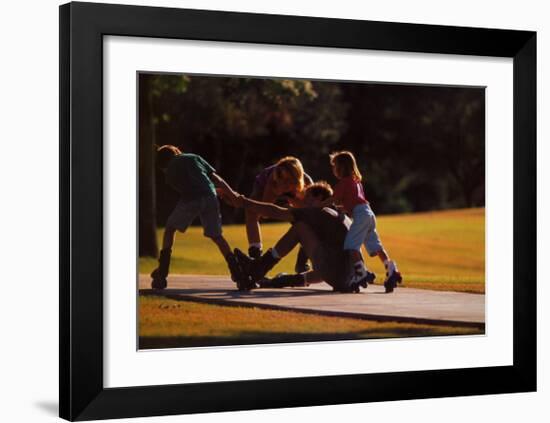 Teamwork: Family of Skaters-null-Framed Art Print