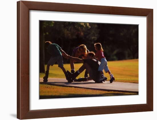 Teamwork: Family of Skaters-null-Framed Art Print