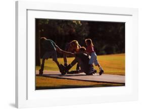 Teamwork: Family of Skaters-null-Framed Art Print