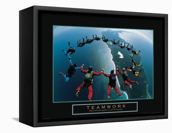 Teamwork - Skydivers-Unknown Unknown-Framed Stretched Canvas