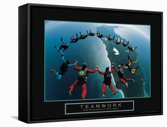 Teamwork - Skydivers-Unknown Unknown-Framed Stretched Canvas