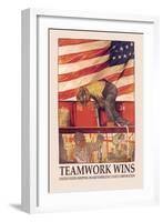 Teamwork Wins: U.S. Shipping Board Emergency Corp.-Hibberd V. B. Kline-Framed Art Print