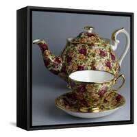 Teapot and Cup, Old Country Roses Chintz Collection, Ceramic, Stoke-On-Trent, England-null-Framed Stretched Canvas