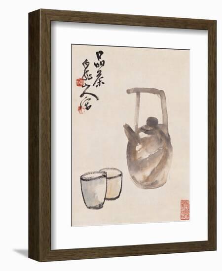 Teapot and Cups-Wang Zhen-Framed Giclee Print