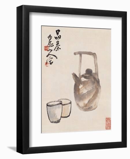 Teapot and Cups-Wang Zhen-Framed Premium Giclee Print