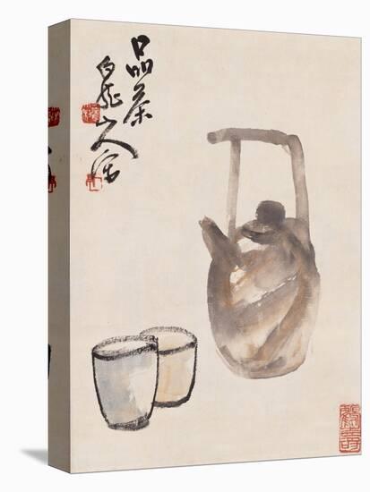 Teapot and Cups-Wang Zhen-Stretched Canvas