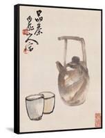 Teapot and Cups-Wang Zhen-Framed Stretched Canvas