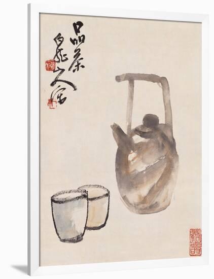 Teapot and Cups-Wang Zhen-Framed Premium Giclee Print