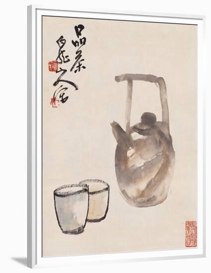 Teapot and Cups-Wang Zhen-Framed Premium Giclee Print