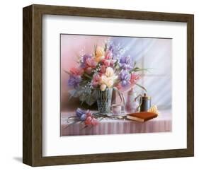 Teapot and Iris-T^ C^ Chiu-Framed Art Print