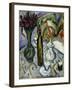 Teapot, Bottle and Red Flowers-Ernst Ludwig Kirchner-Framed Giclee Print