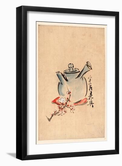 [Teapot with Cherry or Plum Blossoms] [Between 1750 and 1850] 1 Painting : Color-null-Framed Giclee Print