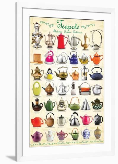 Teapots Collage-null-Framed Premium Giclee Print