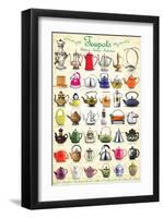 Teapots Collage-null-Framed Art Print