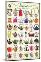 Teapots Collage-null-Mounted Art Print