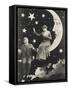 Tearful Paper Moon Sees Lover Fall from Sky-null-Framed Stretched Canvas