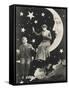 Tearful Paper Moon Sees Lover Fall from Sky-null-Framed Stretched Canvas