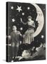 Tearful Paper Moon Sees Lover Fall from Sky-null-Stretched Canvas