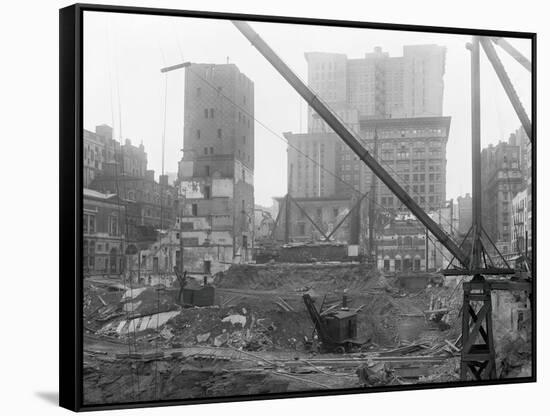 Tearing down Old Madison Square Garden-null-Framed Stretched Canvas