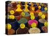 Teas and Spices at Spice Bazaar, Istanbul, Turkey-Greg Elms-Stretched Canvas