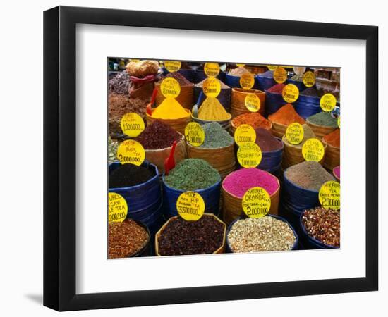 Teas and Spices at Spice Bazaar, Istanbul, Turkey-Greg Elms-Framed Photographic Print