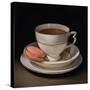 Teascape with Strawberry Macaron-Catherine Abel-Stretched Canvas