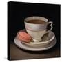 Teascape with Strawberry Macaron-Catherine Abel-Stretched Canvas
