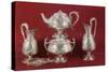 Teaset with Chased Decoration, in the French Style, London, 1874-75 (Silver)-English-Stretched Canvas