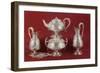 Teaset with Chased Decoration, in the French Style, London, 1874-75 (Silver)-English-Framed Giclee Print