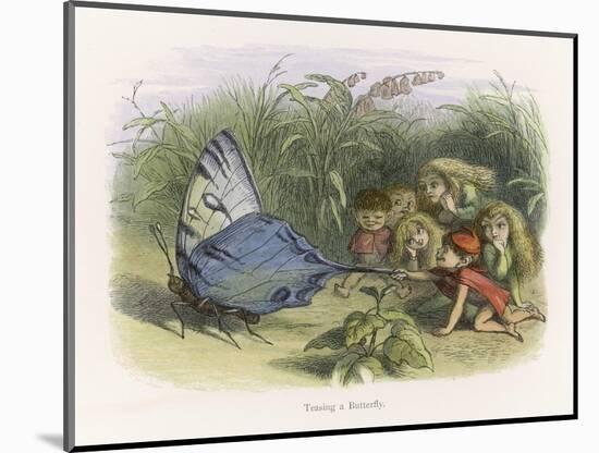 Teasing a Butterfly-Richard Doyle-Mounted Art Print