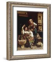 Teasing the Baby-Pietro Saltini-Framed Giclee Print