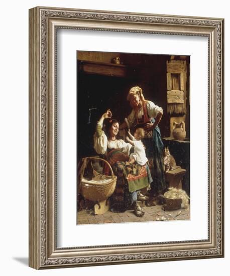 Teasing the Baby-Pietro Saltini-Framed Giclee Print