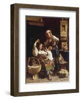 Teasing the Baby-Pietro Saltini-Framed Giclee Print