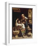 Teasing the Baby-Pietro Saltini-Framed Giclee Print