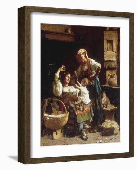 Teasing the Baby-Pietro Saltini-Framed Giclee Print