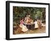 Teatime in the Garden-Edouard Frederic Wilhelm Richter-Framed Giclee Print