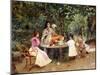 Teatime in the Garden-Edouard Frederic Wilhelm Richter-Mounted Giclee Print