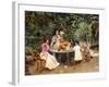 Teatime in the Garden-Edouard Frederic Wilhelm Richter-Framed Giclee Print