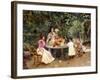 Teatime in the Garden-Edouard Frederic Wilhelm Richter-Framed Giclee Print