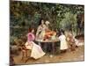 Teatime in the Garden-Edouard Frederic Wilhelm Richter-Mounted Giclee Print