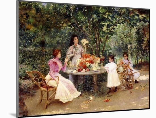 Teatime in the Garden-Edouard Frederic Wilhelm Richter-Mounted Giclee Print