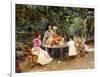 Teatime in the Garden-Edouard Frederic Wilhelm Richter-Framed Giclee Print