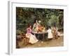 Teatime in the Garden-Edouard Frederic Wilhelm Richter-Framed Giclee Print