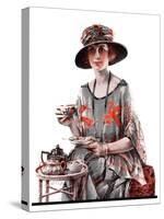 "Teatime,"July 7, 1923-Pearl L. Hill-Stretched Canvas