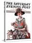 "Teatime," Saturday Evening Post Cover, July 7, 1923-Pearl L. Hill-Stretched Canvas