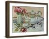 Teatime with Roses and a Cutwork Cloth-Joan Thewsey-Framed Giclee Print