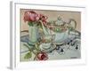 Teatime with Roses and a Cutwork Cloth-Joan Thewsey-Framed Giclee Print