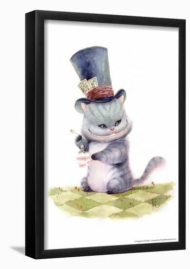 Teatime With The Cheshire Cat-Kei Acedera-Framed Poster