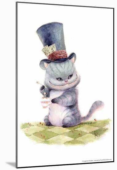 Teatime With The Cheshire Cat-Kei Acedera-Mounted Poster