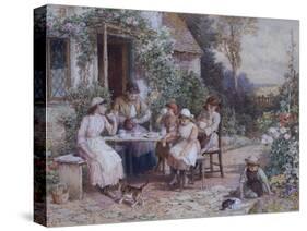 Teatime-Myles Birket Foster-Stretched Canvas